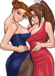  capcom chun-li cocktail_dress dress king_of_fighters lowres pantyhose shiranui_mai snk street_fighter warner 