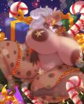  anthro areola big_breasts breasts butt_from_the_front christmas ezukapizumu female hi_res holidays huge_breasts hyena mammal mature_female silver_(ezukapizumu) spotted_hyena thick_thighs 