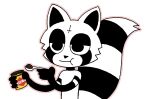  alpha_channel anthro black_body eating eating_food half-closed_eyes hi_res male mammal multicolored_body narrowed_eyes procyonid raccoon rex_raccoon_(rexon02) rexon02 simple_background solo toony transparent_background two_tone_body vegemite white_body 