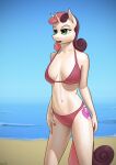  absurd_res aged_up anthro anthrofied apocheck13 beach bikini breasts clothing colored_nails cutie_mark equid equine eyebrows eyelashes friendship_is_magic green_eyes hair hasbro hi_res horn mammal multicolored_hair my_little_pony nails navel open_mouth pink_bikini pink_clothing pink_hair pink_nails pink_swimwear pink_tail purple_hair purple_tail seaside sweetie_belle_(mlp) swimwear two_tone_hair two_tone_tail unicorn water white_body white_skin 