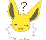  2018 ambiguous_gender blush canid cute_fangs digital_media_(artwork) eeveelution eyes_closed feral fur generation_1_pokemon happy inukami_hikari jolteon kemono mammal nintendo open_mouth open_smile pokemon pokemon_(species) question_mark reaction_image simple_background smile smiling_at_viewer solo tongue white_background white_body white_fur yellow_body yellow_fur 