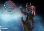  anthro bioluminescence butt glowing hi_res male neon orb science_fiction solo text trichternet url wallpaper 