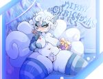  alolan_form alolan_vulpix anthro big_breasts blue_eyes bodily_fluids breasts candy candy_cane christmas dessert female food fur genital_fluids genitals hi_res holidays iguanasarecool nintendo nipples plant pokemon pokemon_(species) presenting pubes pussy pussy_juice regional_form_(pokemon) slightly_chubby thick_thighs tree video_games white_body white_fur 