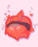  blush commentary_request full_body heart heart-shaped_pupils kokemushi_(kuru_fox) no_humans outline pokemon pokemon_(creature) red_eyes rotom rotom_(heat) smile solo symbol-shaped_pupils teeth upper_teeth_only 