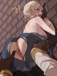  !? absurdres ahoge anus ass ass_grab bangs bare_shoulders black_footwear blue_bodysuit blue_eyes blush bodysuit boots braid breasts censored commission commissioner_upload fire_emblem fire_emblem_fates fire_emblem_heroes from_behind gloves highres kiran_(fire_emblem) kiran_(fire_emblem)_(male) looking_at_viewer low_twin_braids medium_breasts mosaic_censoring nail_polish nina_(fire_emblem) nipple_slip nipples non-web_source official_alternate_costume open_mouth parted_bangs pov pussy red_nails samsara_(shuukeura) skin_tight spread_pussy thigh_boots torn twin_braids white_hair 