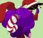  anthro anus backsack balls big_balls big_butt bodily_fluids butt butt_focus candy candy_cane christmas christmas_clothing clothed clothing dessert devoid_(kingofacesx) digital_media_(artwork) english_text fecharis feelin_synful food food_fetish food_play freckles genital_fluids genitals ghost hat headgear headwear hi_res hidden_face holidays imp large_penetration looking_at_viewer male open_mouth penetration penis simple_background smile solo spirit text witch_hat 