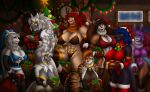  2022 abs absurd_res anthro athletic athletic_anthro athletic_female athletic_male bandai_namco big_breasts black_body black_scales bra breasts canid canine canis christmas christmas_clothing christmas_headwear christmas_tree cleavage clothed clothing digimon digimon_(species) dragon fake_antlers felid female fur generation_5_pokemon group hair hat headgear headwear hi_res holidays lagomorph legwear leotard leporid link2004 lion male mammal nintendo orange_body orange_fur pantherine panties pink_body pink_fur pink_hair plant pokemon pokemon_(species) purple_hair rabbit red_hair renamon sack santa_hat scales sekhmet_(link2004) striped_body striped_fur stripes tan_body tan_fur thigh_highs thong tiger tree underwear white_body white_fur wolf zoroark 