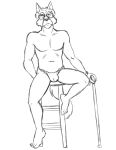  anthro asian_clothing barefoot bulge cane canid canine clock clothed clothing east_asian_clothing eyewear facial_hair feet fundoshi fundoshi_only furniture glasses japanese_clothing male mammal mustache simple_background sitting sketch solo stool thegreatmatsutzu topless underwear underwear_only watch white_background 