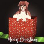  1:1 2022 5_fingers anthro australian_shepherd bare_shoulders big_breasts black_nose breasts brown_body brown_fur brown_hair candy candy_cane canid canine canis christmas collar container dessert domestic_dog english_text female fingers food fur gift_box green_eyes hair herding_dog hi_res holidays in_box in_container looking_at_viewer mammal mckaylah multicolored_body multicolored_fur pastoral_dog pregoo sheepdog smile solo text two_tone_body two_tone_fur white_body white_fur 