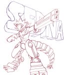  abs anthro anthrofied bandai_namco ceratopsian digimon digimon_ghost_game dinosaur eyewear gaomon-sensei goggles gun_arm horn male muscular muscular_anthro muscular_male ornithischian pecs reptile scalie sketch solo triceratops wezengammamon 