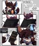  abby_(conrie) absurd_res anthro big_ears blush clothed clothing comic conrie dialogue drawing embarrassed felid feline female hi_res invalid_tag lynx mammal phone shy 