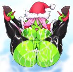  big_breasts big_butt bodily_fluids breasts butt christmas christmas_clothing christmas_headwear clothing cum cum_in_pussy cum_inside dart_(thecon) female genital_fluids goblin hat headgear headwear hi_res holidays humanoid legwear nipples santa_hat solo thecon thigh_highs tongue tongue_out 