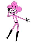  &lt;3 &lt;3_eyes absurd_res alpha_channel anthro boots bubbles_(rexon02) clothing footwear freckles hi_res male mammal multicolored_body murid murine open_mouth pink_body rat rexon02 rodent simple_background slim solo standing toony transparent_background two_tone_body 