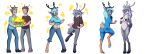  anthro antlers blue_body blue_fur blue_hair bottomwear breast_growth breasts butt capreoline clothed clothing covering covering_breasts deer duo fake_antlers featureless_crotch female fur gender_transformation grey_body grey_fur grey_hair growth hair hi_res horn human human_to_anthro male mammal mtf_transformation nude pants reindeer shirt short_tail species_transformation tomek1000 topwear transformation 