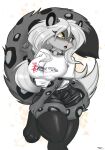  absurd_res anthro big_breasts breasts choker clothing felid female hi_res jewelry latex_shorts legwear lightly-san mammal necklace pantherine raised_tail snow_leopard solo starlia_(lightly-san) stockings 