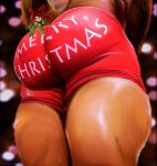  anthro butt canid canine christmas christmas_clothing clothed clothing depth_of_field hi_res holidays killianwalker male mammal mistletoe plant red_clothing red_underwear slightly_chubby solo tight_clothing underwear underwear_only 