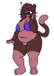  amber_(felineflustered) anthro belly blush breasts brown_body brown_fur domestic_cat ear_piercing eyewear felid feline felineflustered felis fur glasses mammal nipple_piercing nipples nude null_bulge pawpads piercing purple_nipples purple_pawpads solo thick_thighs trans_(lore) trans_woman_(lore) 
