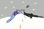  animated domestic_cat felid feline felis female feral gun league_of_legends machine_gun mammal ranged_weapon riot_games shooting short_playtime snow solo weapon yuumi_(lol) yuumisocute 