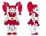  absurd_res animatronic big_breasts big_butt blush bottomwear breasts butt chubby_female circus_baby_(fnaf) clothed clothing clown crop_top eyebrows female five_nights_at_freddy&#039;s footwear front_view green_eyes hair hi_res humanoid lips looking_at_viewer machine model_sheet not_furry pigtails pillothestar red_cheeks red_clothing red_footwear red_hair red_shoes robot robot_humanoid scottgames shirt shoes side_view sister_location skirt smile solo thick_bottom_lip thick_eyebrows thick_thighs topwear white_body wide_hips 
