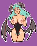  absurdres breasts cabinet_of_curiousities dandecarlo highres morrigan_aensland no_legwear non-web_source pubic_hair tan tanlines vampire_(game) western_comics_(style) wings 