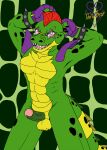  alligator alligatorid animatronic anthro balls clothing crocodilian eyewear fingerless_gloves five_nights_at_freddy&#039;s five_nights_at_freddy&#039;s:_security_breach foreskin genitals glasses gloves green_body hair handwear hi_res humanoid_genitalia looking_at_viewer machine male mohawk montgomery_gator_(fnaf) muscular muscular_anthro muscular_male pecs penis red_eyes red_hair reptile robot scalie scottgames shoulder_pads smile solo sunglasses swimwear teeth thevgbear vein veiny_penis video_games 