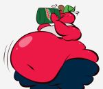  anthro apple bapple belly clothed clothing food fruit male mountain_dew neetbean overweight overweight_anthro overweight_male plant simple_background solo 