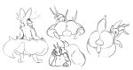  2022 absurd_res antennae_(anatomy) anthro arthropod arthropod_abdomen ass_up atherol avian backsack balls bent_over big_breasts big_butt bird black_and_white blaziken breasts butt canid canine clothing crouching delphox digitigrade female foreskin fox generation_3_pokemon generation_5_pokemon generation_6_pokemon genitals hi_res horn humanoid_genitalia humanoid_penis inner_ear_fluff leavanny legwear looking_back lying male mammal monochrome myriapod nintendo on_front penis pokemon pokemon_(species) scut_tail short_tail simple_background sketch sketch_page tail tail_tuft thick_thighs thigh_highs tuft white_background 