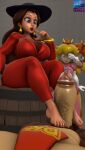  animated breasts busterretro clothed clothing colored_nails donkey_kong_(character) donkey_kong_(series) erection feet female genitals human male mammal mario_bros mayor_pauline nails nintendo penis princess_daisy princess_peach toes 