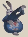  3_toes 4_fingers anthro anus blue_clothing bottomwear buckteeth butt clothed clothing disney eyelashes feet female fingers footwear fur genitals grey_body grey_fur hi_res hindpaw judy_hopps lagomorph legs_up leporid long_ears looking_at_viewer lying mammal on_back pants partially_clothed paws pink_nose plantigrade police police_uniform presenting presenting_hindquarters presenting_pussy pulred purple_eyes pussy rabbit simple_background smile socks soles solo spread_pussy spreading tan_background teeth toeless_footwear toeless_legwear toeless_socks toes torn_bottomwear torn_clothing torn_pants uniform white_background zootopia 