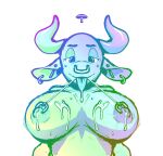  anthro bodily_fluids bovid bovine cattle cum female fungus genital_fluids horn mammal mushroom piercing piercing_pull solo symmetry tongue tongue_out weegboi 