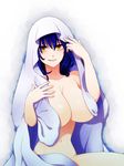  blue_hair breasts cleavage huge_breasts loup-garou seikon_no_qwaser smile yamanobe_tomo yamanobe_tomo_(gold) yellow_eyes 