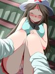  1girl blue_(pokemon) blush breasts fingering leaf_(pokemon) masturbation nintendo pokemon pussy solo uncensored 