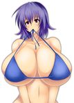  bikini_top blush breasts cleavage mouth_hold umino_mokuzu_(a4_size) 
