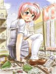  city destruction giantess gox hairband red_hair school_uniform 