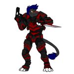  anthro anubis_(chupadore) armor black_armor black_body black_fur blue_mane chupadore combat_knife digitigrade fur gun halo_(series) handgun knife male mane marcy&#039;s_lewd_images microsoft multicolored_body multicolored_fur pistol raemyshu ranged_weapon red_armor red_body red_fur red_rimmed_eyes red_vs._blue scar solo two_tone_body two_tone_fur weapon xbox_game_studios yellow_eyes 