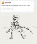  ambiguous_gender anthro bone comedy_central crushed_pelvis death_by_snu_snu dinosaur futurama meme q&amp;a reptile scalie simple_background skeleton sketch skull social_media solo upai 