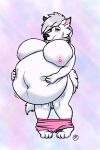  anthro arctic_fox belly belly_inflation big_belly bottomwear bottomwear_down canid canine chubby_female clothed clothing female forgiearts fox hi_res hyper hyper_belly inflation liquid_inflation mammal nude pants pants_around_ankles pants_down partially_clothed presenting_belly solo sophie_(xausr32) swollen_breasts 