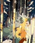  absurd_res canid canine canis forest hi_res light mammal outside plant restricted_palette sleepingwoolf snow tree wolf 