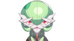  2022 beard bodily_fluids drunk_oak eyebrows facial_hair front_view gardevoir generation_3_pokemon green_body green_hair hair hi_res humanoid iris nintendo not_furry open_mouth pokemon pokemon_(species) pupils red_eyes solo tears thick_eyebrows 