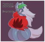 2022 anthro big_breasts black_nose bottomless breasts canid canine canis cheek_tuft clothed clothing dialogue digital_media_(artwork) ear_piercing english_text eyeshadow facial_tuft featureless_crotch female five_nights_at_freddy&#039;s five_nights_at_freddy&#039;s:_security_breach fur green_hair grey_body grey_fur grey_hair hair hi_res huge_breasts makeup mammal multicolored_hair nipple_outline piercing portrait purple_eyeshadow red_clothing red_topwear roxanne_wolf_(fnaf) scottgames shaded simple_background talking_to_viewer text thick_thighs three-quarter_portrait topwear topwear_only tuft two_tone_hair wide_hips wolf yellow_eyes zantanerz_(artist) 