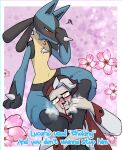  absurd_res ambiguous_gender anthro asphyxiation choking duo english_text furrymon generation_4_pokemon head_in_crotch headlock hi_res human human_on_anthro interspecies lucario male male/ambiguous mammal mishabahl nintendo pokemon pokemon_(species) pokemon_trainer pokephilia text the_chalkeaters 