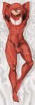  absurd_res anthro armpit_hair bed_sheet bedding bodily_fluids body_hair dakimakura_design echidna genitals hi_res knuckles_the_echidna looking_at_viewer male mammal monotreme muscular musk penis pubes raised_arms red_body sega smashmat smile solo sonic_the_hedgehog_(series) sweat 