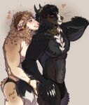  &lt;3 2022 anthro black_body black_fur bovid canid canine canis caprine clothed clothing domestic_dog duo fur gold_(metal) gold_jewelry hand_on_butt hi_res horn hybrid jewelry kasusei looking_at_another looking_at_partner male male/male mammal muscular muscular_anthro muscular_male nipple_piercing nipples piercing sei_kasu sheep short_tail tan_body tan_fur underwear underwear_only white_body white_fur 