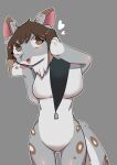  &lt;3 absurd_res anthro breasts brown_eyes brown_hair detachable detachable_head featureless_breasts felid female fur grey_background grey_body grey_fur hair heart_pawpads hi_res living_fursuit mammal modular multicolored_body multicolored_fur multicolored_hair mxlovegopdng open_mouth pawpads short_hair simple_background solo two_tone_body two_tone_fur two_tone_hair white_body white_fur zipper_down 