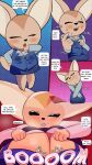  2022 aggressive_retsuko anthro big_breasts bodily_fluids bottomwear breasts canid canine cleavage clothed clothing comic dialogue english_text female fennec fenneko fox hi_res huge_breasts hyper hyper_breasts mammal penlink sanrio skirt solo sweat text 