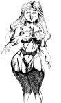  absurd_res anthro avian big_breasts bird black_and_white breasts featureless_crotch female garter_belt garter_straps hi_res humanoid monochrome non-mammal_breasts owl pen_(artwork) solo thick_thighs traditional_media_(artwork) zackeires 