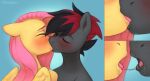  2022 3_panel_comic absurd_res black_hair bloodymrr blush bodily_fluids bust_portrait canon_x_oc close-up comic digital_media_(artwork) duo ears_back earth_pony equid equine eyebrows eyes_closed female feral floppy_ears fluttershy_(mlp) folded_wings french_kissing friendship_is_magic grey_body hair hasbro hi_res horse kiss_on_lips kissing love male male/female mammal my_little_pony pegasus pink_hair pivoted_ears pony portrait saliva saliva_string signature sloppy_kiss varan_(evilsx) wings yellow_body 