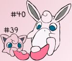  2022 ambiguous_gender blue_eyes digital_media_(artwork) erection feral foot_fetish foot_play footjob generation_1_pokemon genitals hi_res jigglypuff male nintendo paws penis pokemon pokemon_(species) secretsableye sex simple_background text wigglytuff 