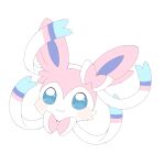  1:1 2022 ambiguous_form ambiguous_gender blue_eyes blush canid eeveelution fur generation_6_pokemon hi_res icon kuzuyu looking_at_viewer mammal nintendo pink_body pink_fur pokemon pokemon_(species) simple_background solo sylveon white_background white_body white_fur 