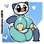  &lt;3 alexdraws big_breasts big_butt blue_body breasts butt dildo female generation_5_pokemon hi_res humanoid looking_at_viewer mammal mustelid nintendo nude oshawott overweight overweight_female pokemon pokemon_(species) seashell seashell_bra sex_toy shell short_stack simple_background solo white_face 